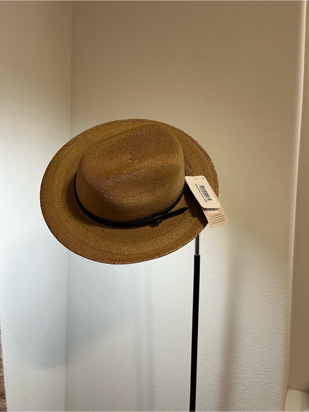 Men's Brown Straw Fedora with Black Band